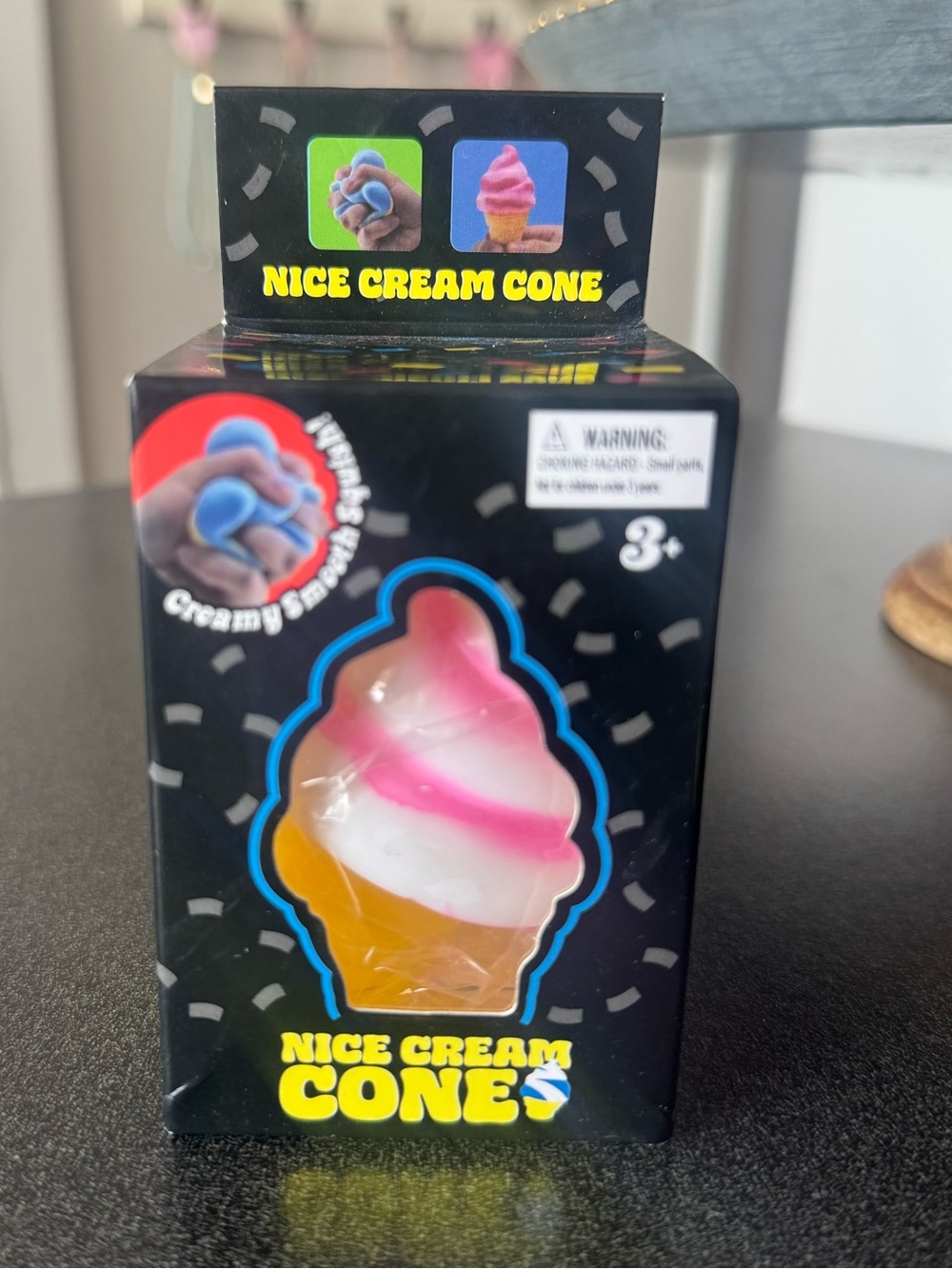 NWT Ice Cream 🍦 Cone Squishy Toy - Pink, White & Orange